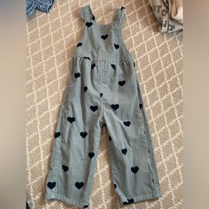 Zara corduroy heart overalls - 2T